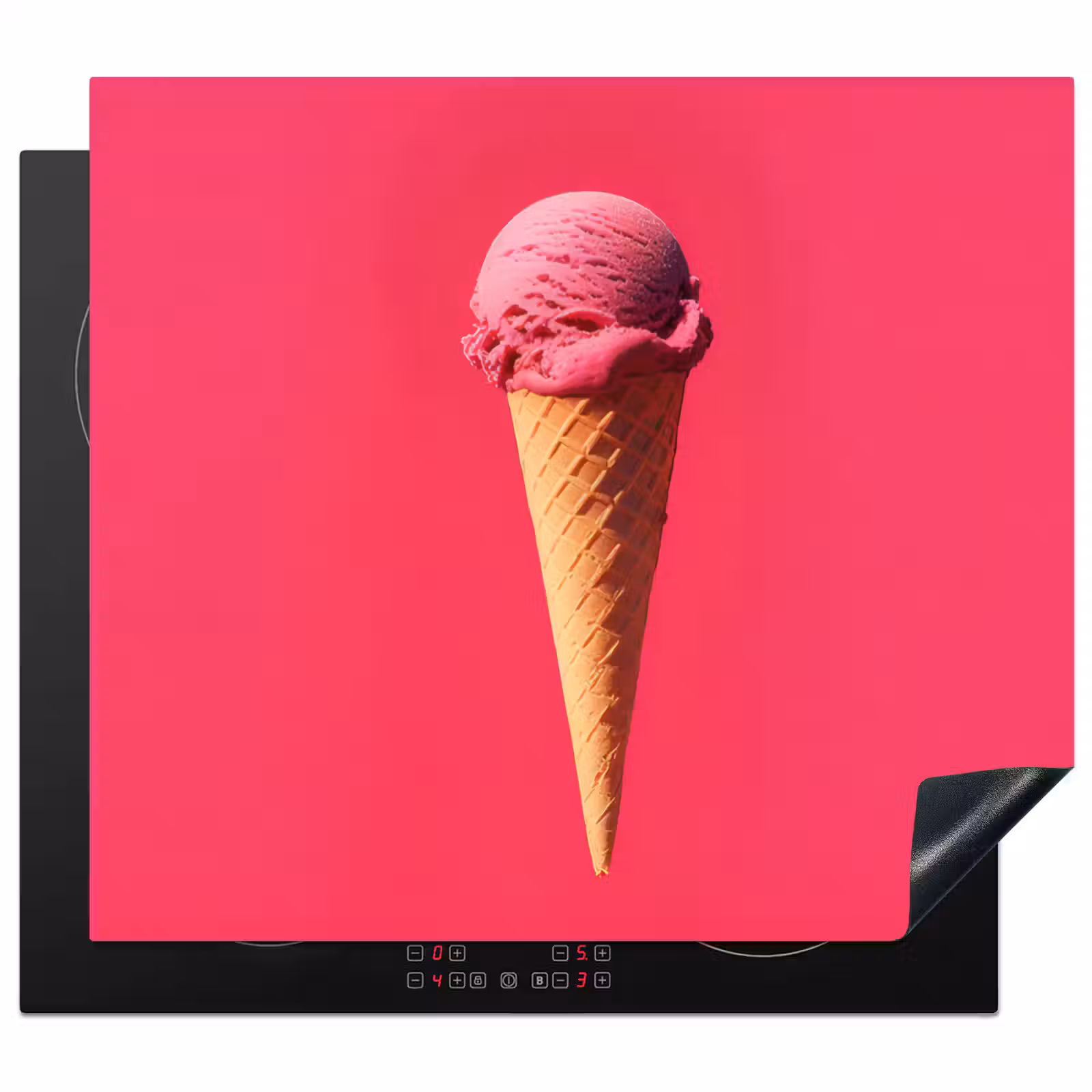 Herdabdeckplatte - Schaufel Eiscreme - Rosa - Horn — 1