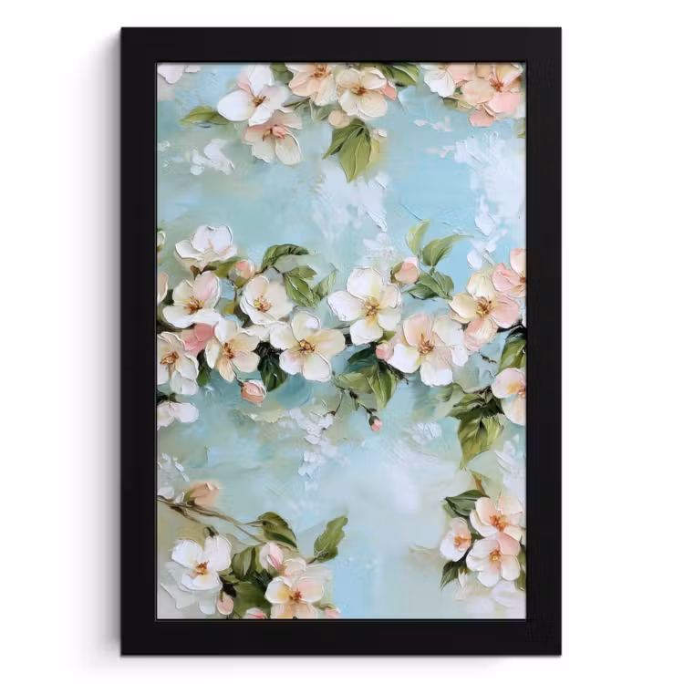 Bilder mit Rahmen - Blossom - Blätter - Hellblau — 1
