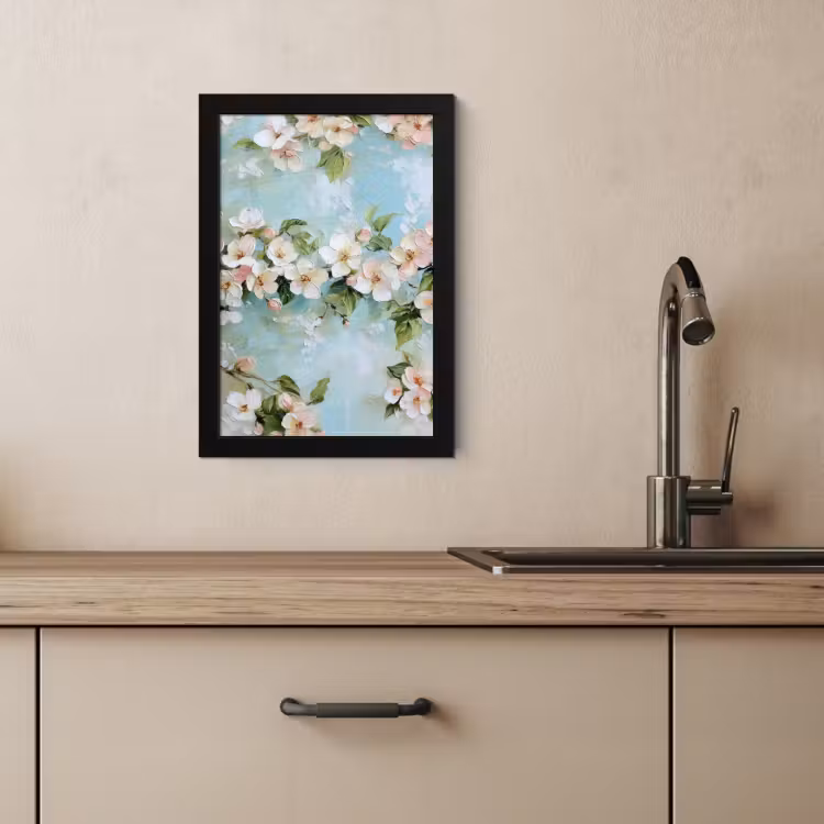 Bilder mit Rahmen - Blossom - Blätter - Hellblau — 2