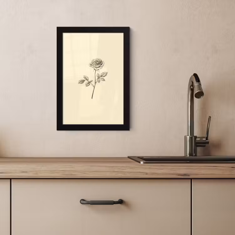 Bilder mit Rahmen - Illustration - Schwarz - Rose — 2