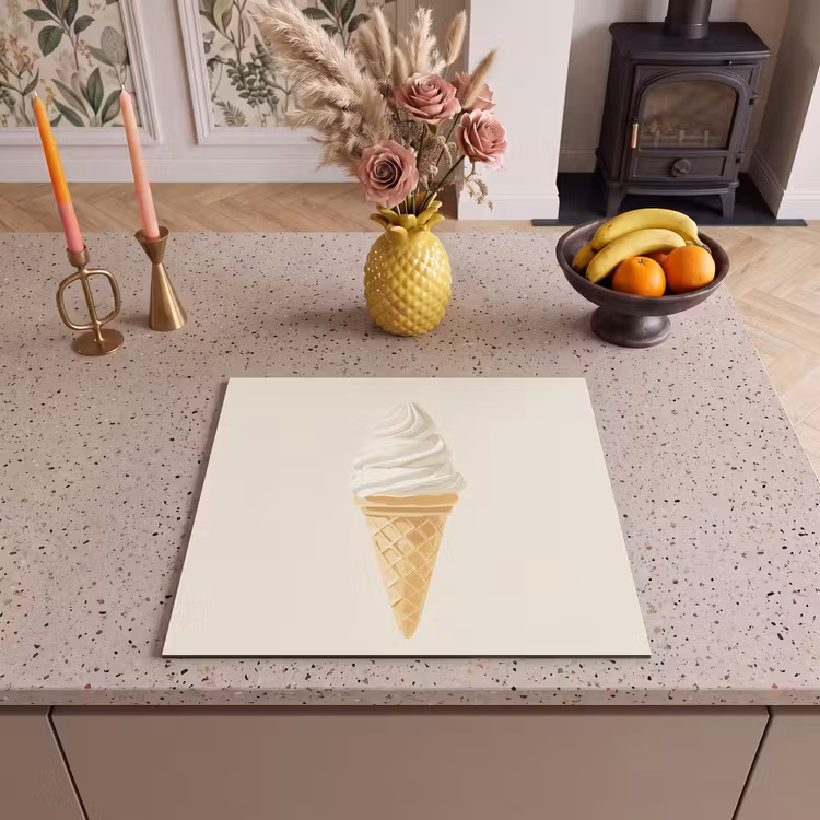 Herdabdeckplatte - Eiswaffel - Weiß — 3