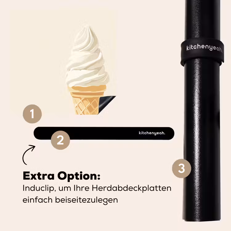 Herdabdeckplatte - Eiswaffel - Weiß — 8