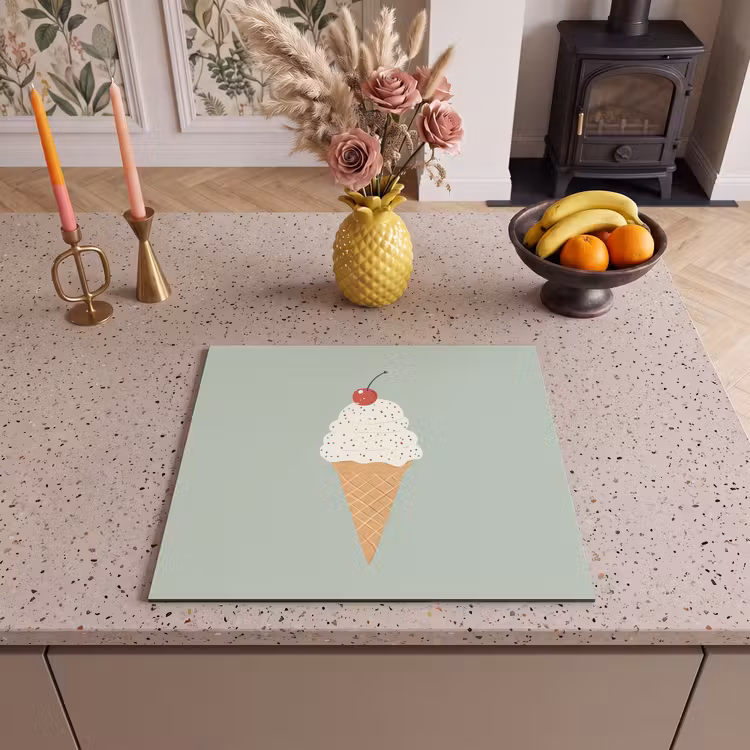 Herdabdeckplatte - Illustration - Eiscreme - Sprenkeln - Kirsche — 3