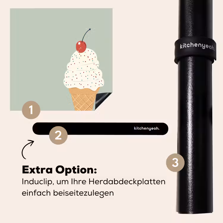 Herdabdeckplatte - Illustration - Eiscreme - Sprenkeln - Kirsche — 8