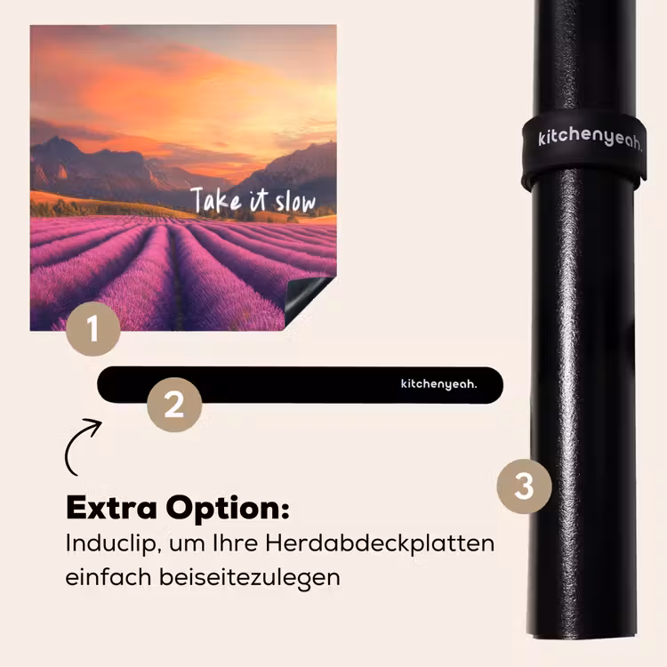 Herdabdeckplatte - Lavendelfeld - Zitat - Sonnenuntergang — 8
