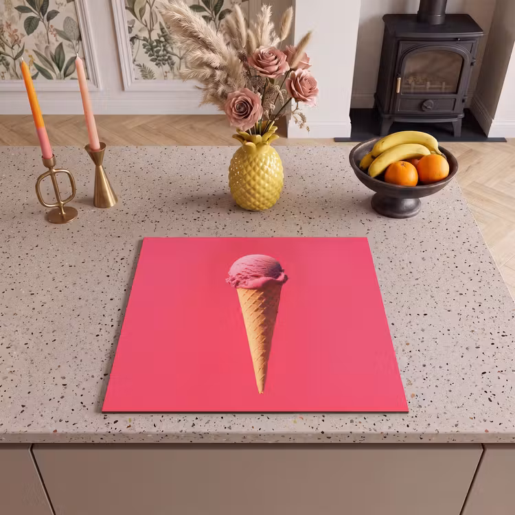 Herdabdeckplatte - Schaufel Eiscreme - Rosa - Horn — 3