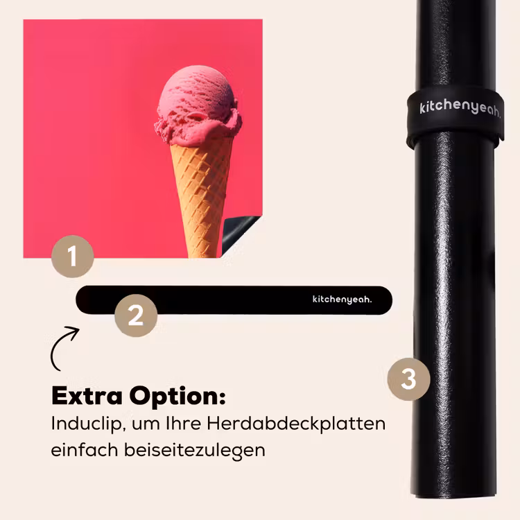 Herdabdeckplatte - Schaufel Eiscreme - Rosa - Horn — 8