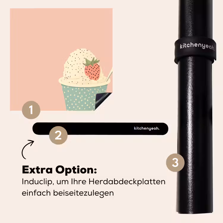 Herdabdeckplatte - Tablett - Eiscreme - Erdbeere - Rosa — 8