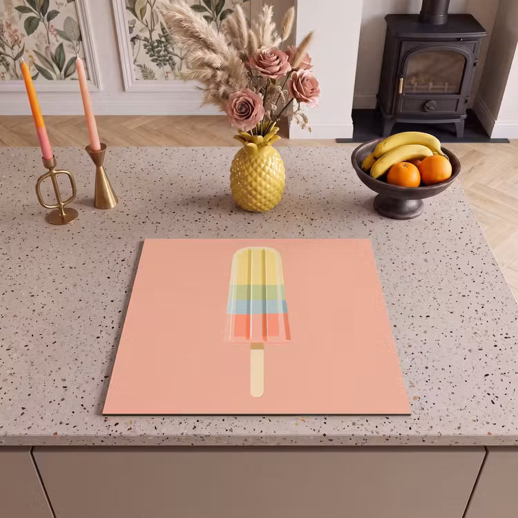 Herdabdeckplatte - Wassereis - Pastelltöne - Minimalistisch — 3