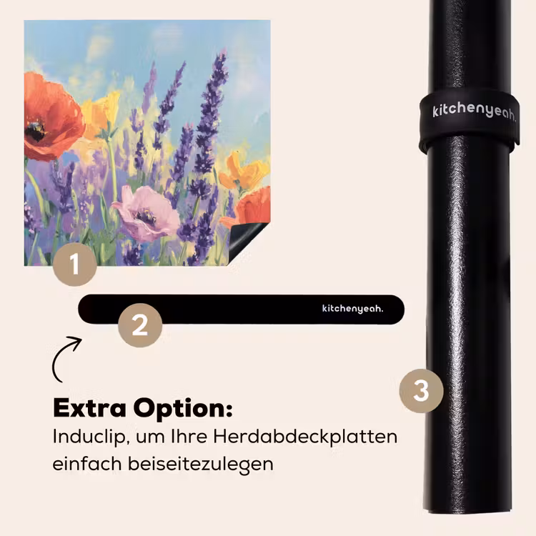 Herdabdeckplatte - Wiese - Blumen - Farbenfroh — 8