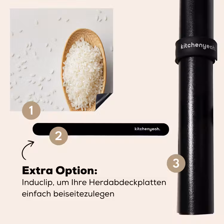 Herdabdeckplatte - Holz - Löffel - Reis — 8