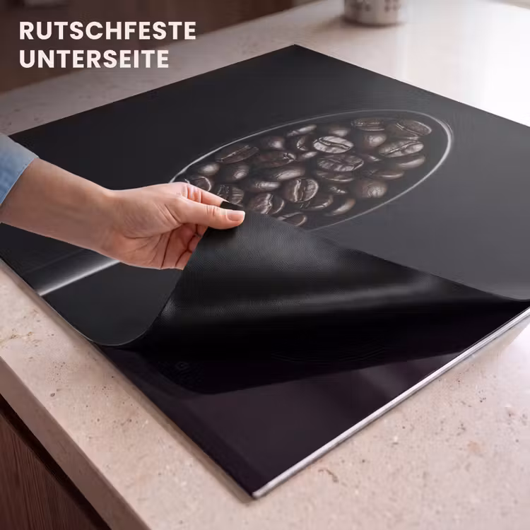 Herdabdeckplatte - Kaffeebohnen - Löffel - Schwarz — 6