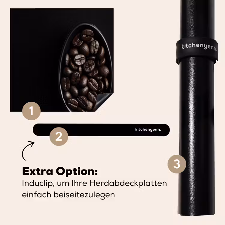 Herdabdeckplatte - Kaffeebohnen - Löffel - Schwarz — 8