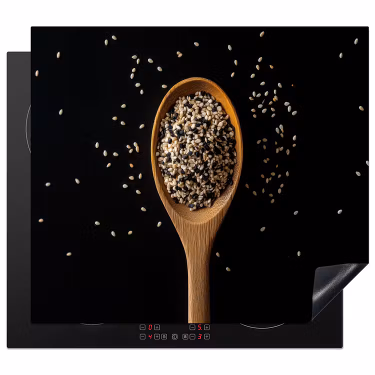 Herdabdeckplatte - Sesam - Löffel - Schwarz — 1
