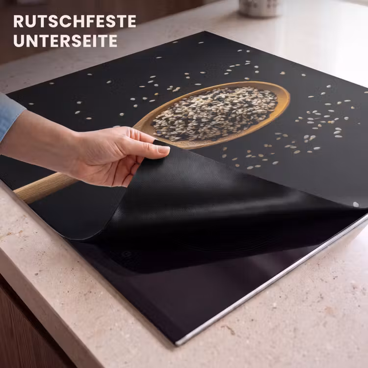 Herdabdeckplatte - Sesam - Löffel - Schwarz — 6