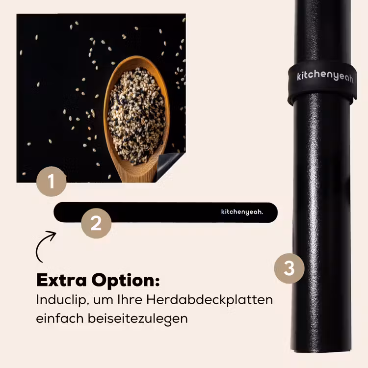 Herdabdeckplatte - Sesam - Löffel - Schwarz — 8
