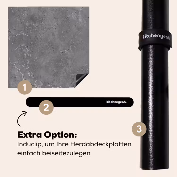 Herdabdeckplatte - Beton - Grau - Abstrakt - Betonoptik — 8