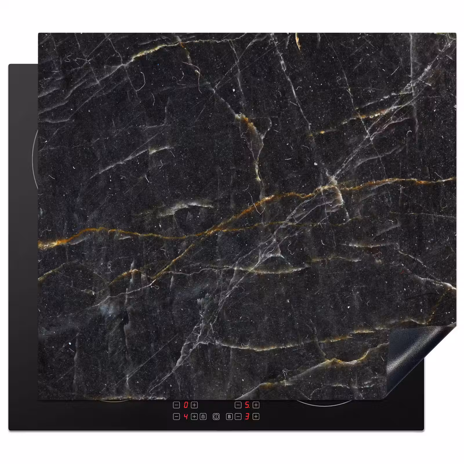 Herdabdeckplatte - Marmor - Schwarz - Gold - Grau - Marmorstruktur — 1