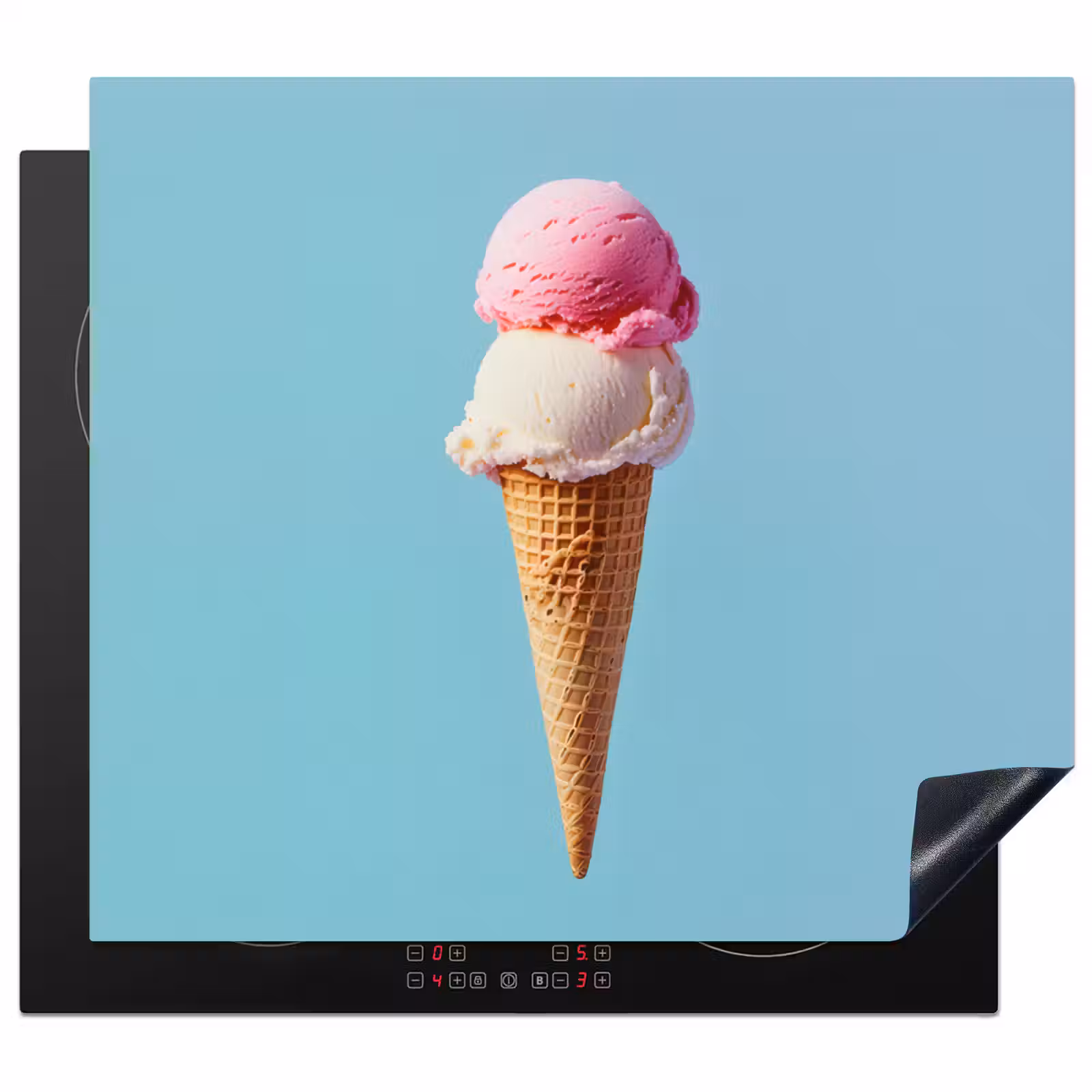 Herdabdeckplatte - Schaufel Eiscreme - Kegel - Blau — 1