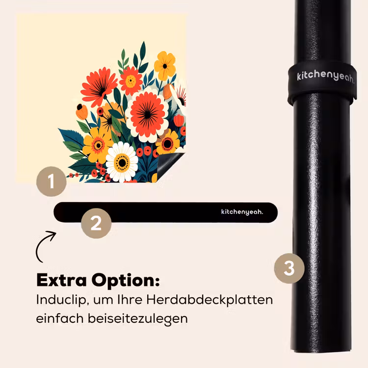 Herdabdeckplatte - Blumenstrauß - Blätter - Illustration - Farbenfroh — 8