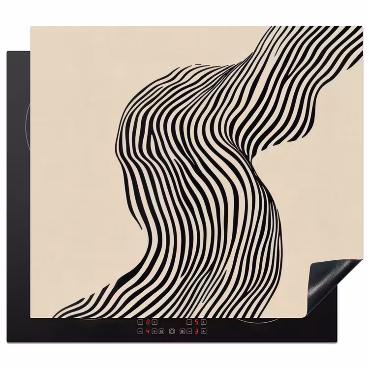 Herdabdeckplatte - Gewellt - Linien - Abstrakt - Silhouette — 1