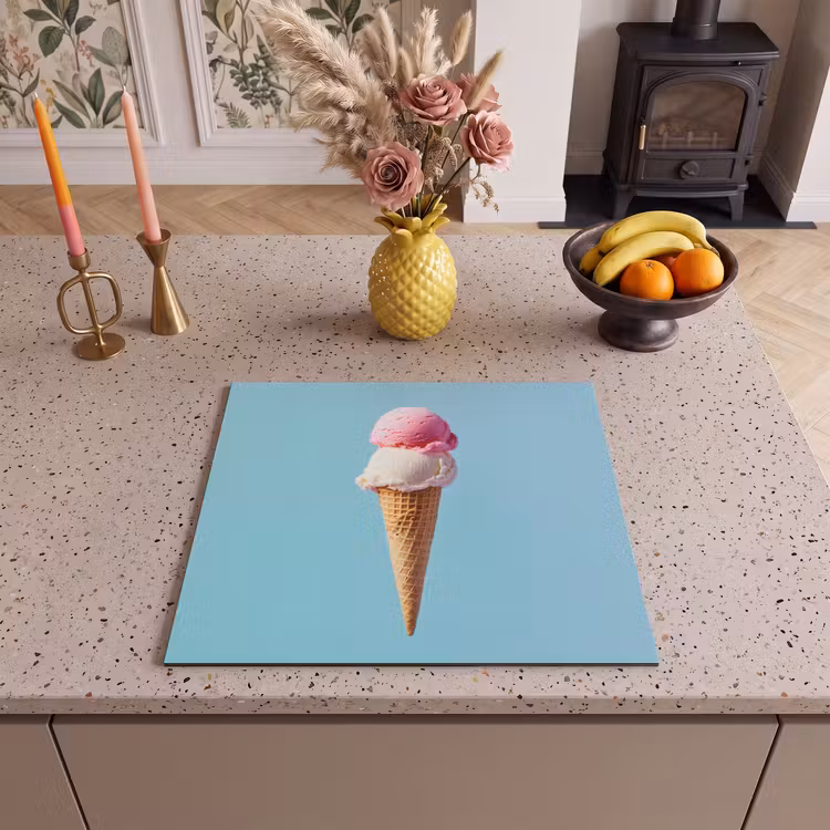Herdabdeckplatte - Schaufel Eiscreme - Kegel - Blau — 3