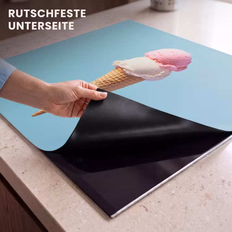 Herdabdeckplatte - Schaufel Eiscreme - Kegel - Blau — 6