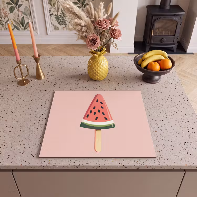 Herdabdeckplatte - Wassermelone - Eiscreme - Kerne - Rot — 3