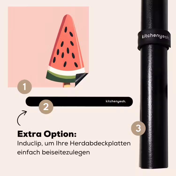 Herdabdeckplatte - Wassermelone - Eiscreme - Kerne - Rot — 8
