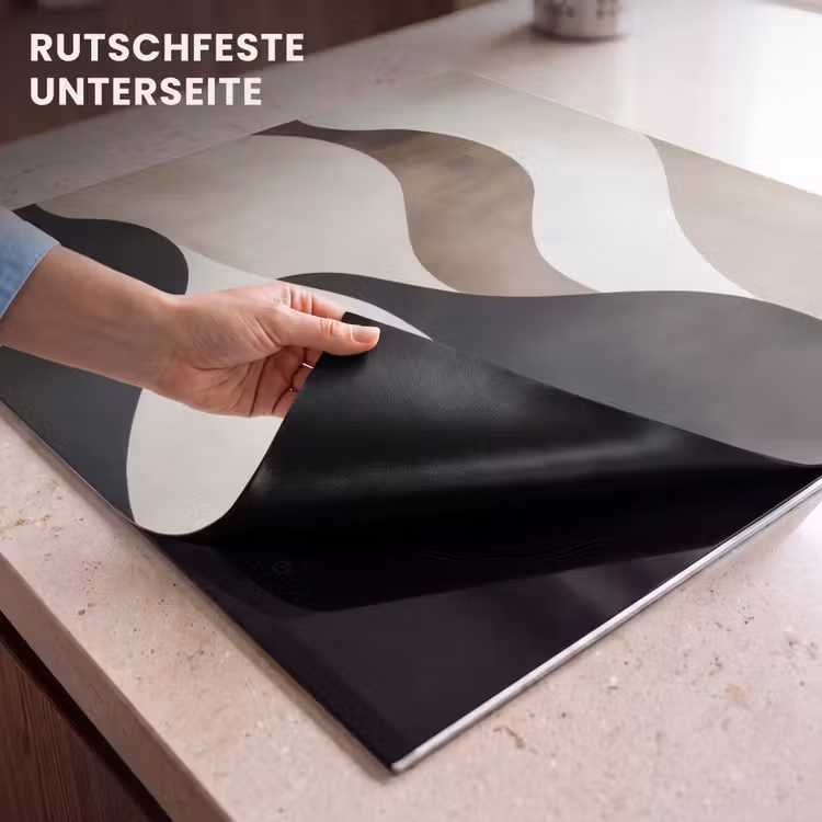 Herdabdeckplatte - Wellen - Abstrakt - Beige — 6