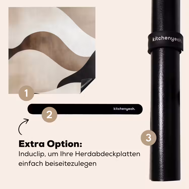 Herdabdeckplatte - Wellen - Abstrakt - Beige — 8