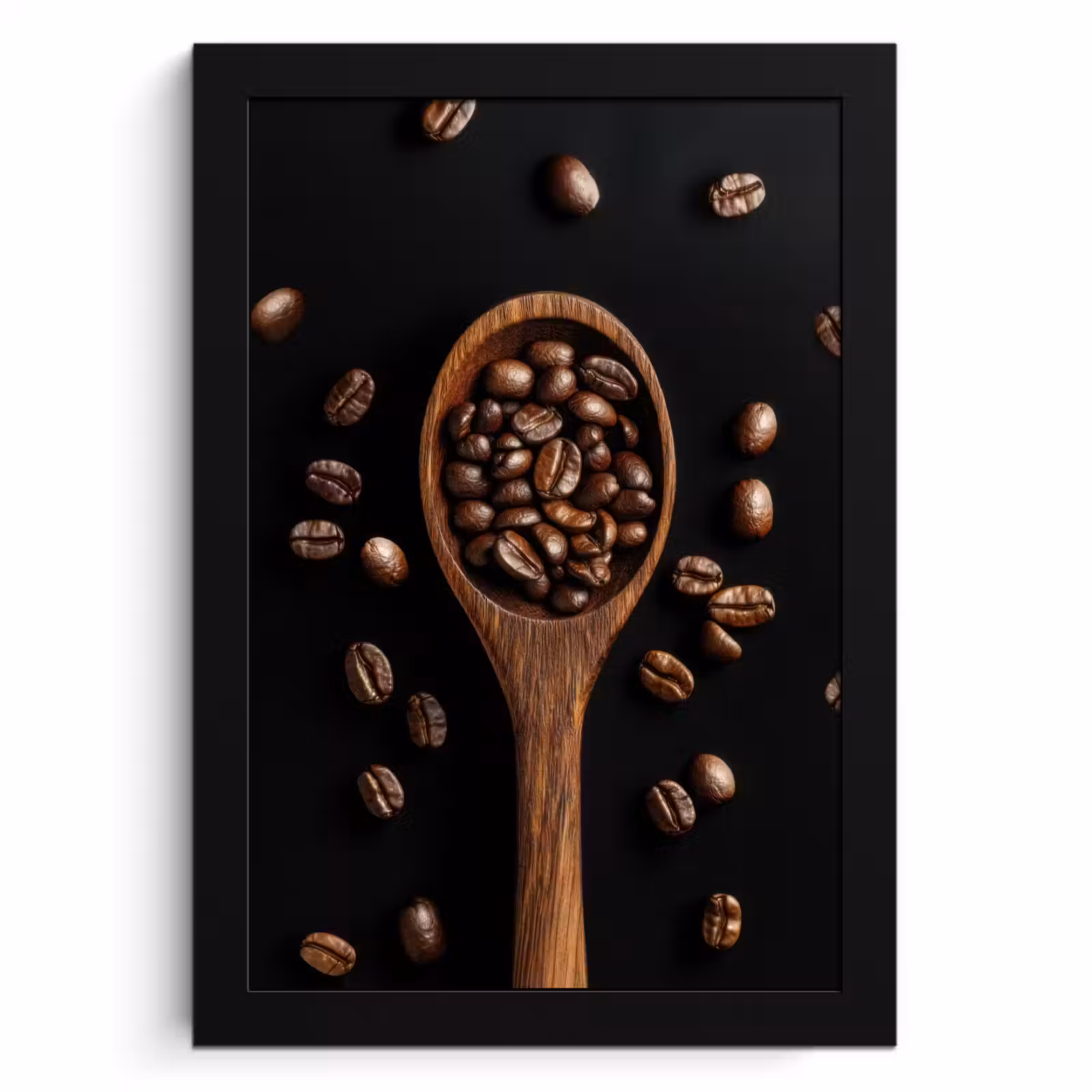 Bilder mit Rahmen - Holz - Schwarz - Kaffeebohnen — 1