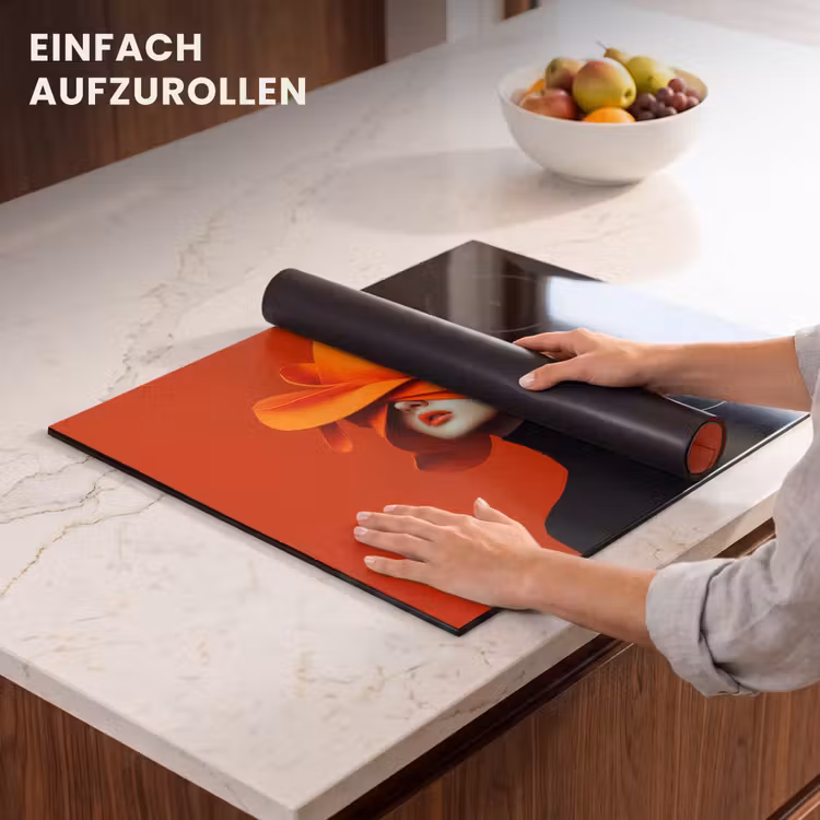 Herdabdeckplatte - Orange - Hut - Frau — 7
