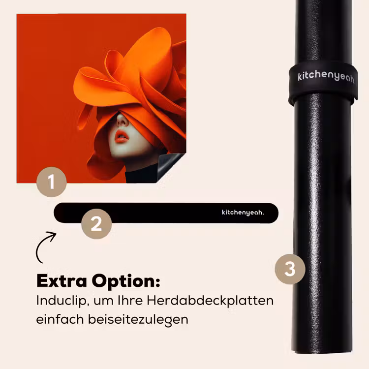 Herdabdeckplatte - Orange - Hut - Frau — 8