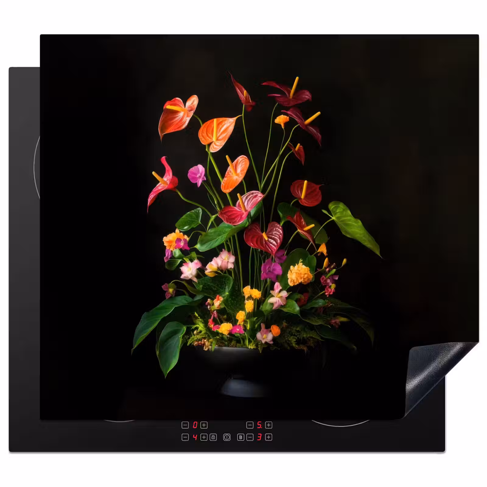 Herdabdeckplatte - Blumen - Vase - Bunt — 1