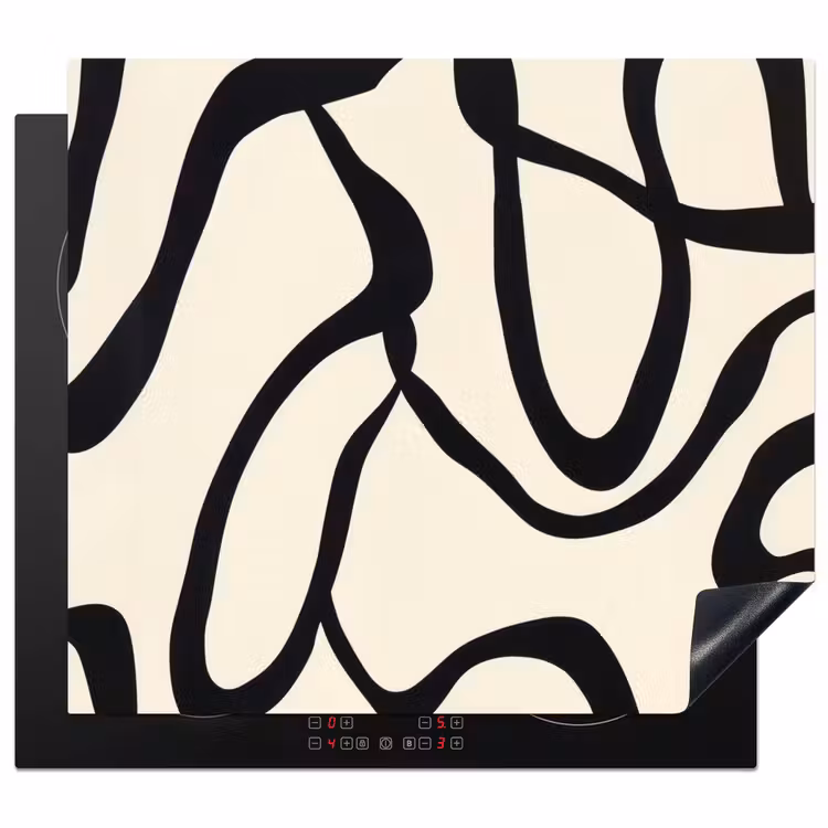 Herdabdeckplatte - Abstrakt - Linien - Modern - Beige — 1