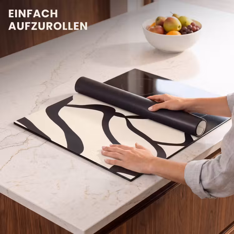 Herdabdeckplatte - Abstrakt - Linien - Modern - Beige — 7