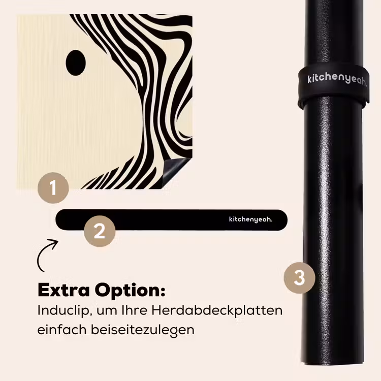 Herdabdeckplatte - Beige - Linien - Gewellt - Abstrakt — 8