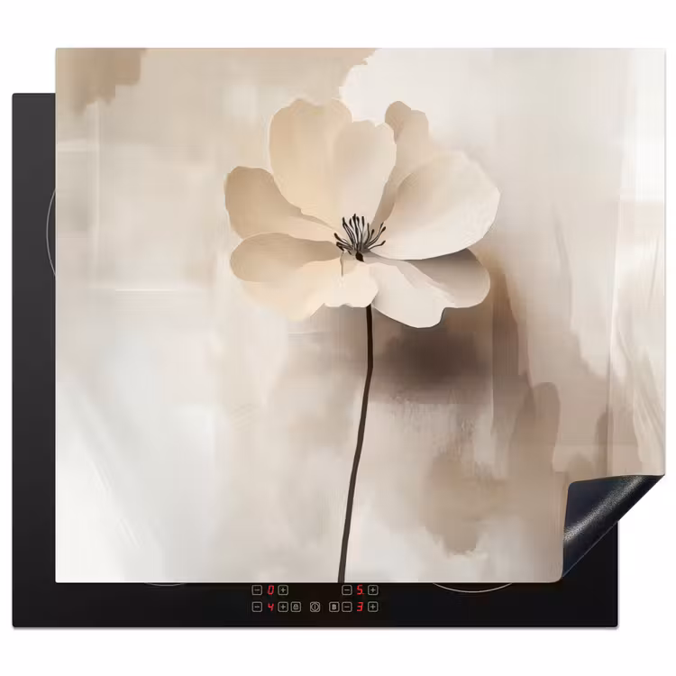 Herdabdeckplatte - Blume - Beige - Farbe - Schatten — 1