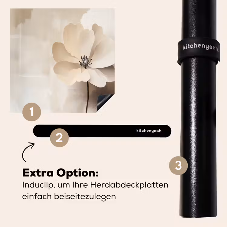 Herdabdeckplatte - Blume - Beige - Farbe - Schatten — 8