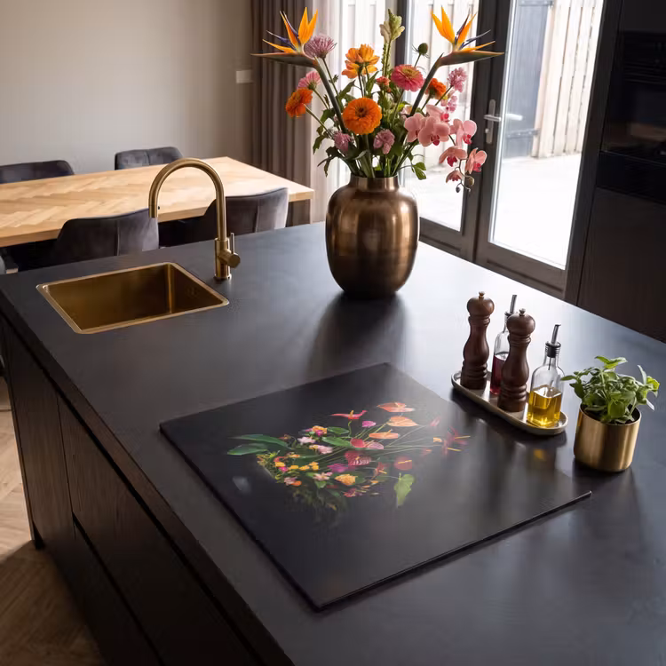 Herdabdeckplatte - Blumen - Vase - Bunt — 2