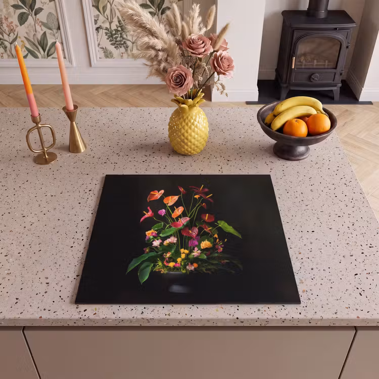 Herdabdeckplatte - Blumen - Vase - Bunt — 3