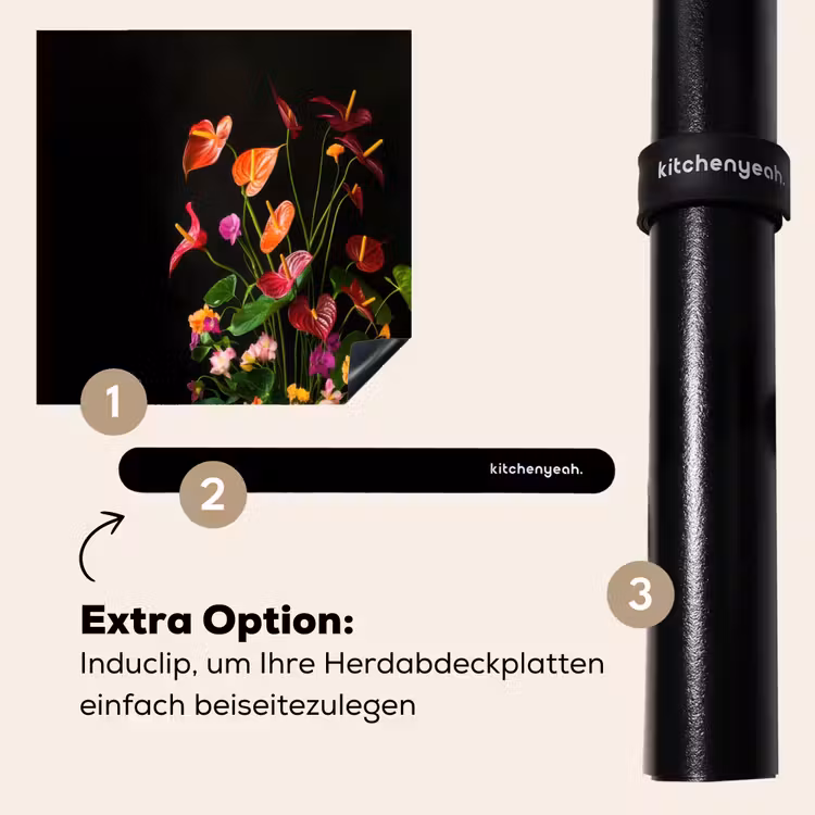 Herdabdeckplatte - Blumen - Vase - Bunt — 8