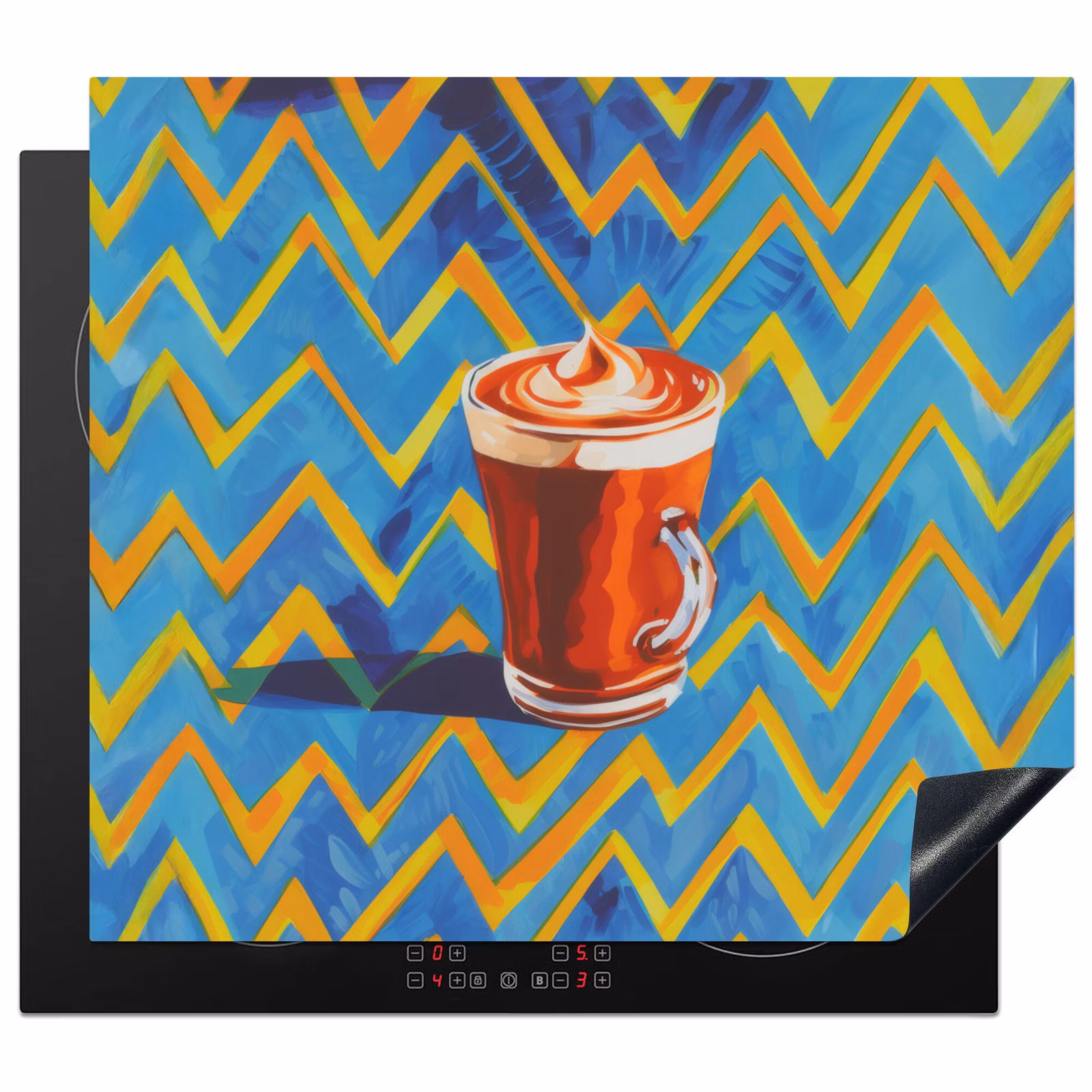 Herdabdeckplatte - Becher - Kaffee - Zickzack - Schlagsahne — 1