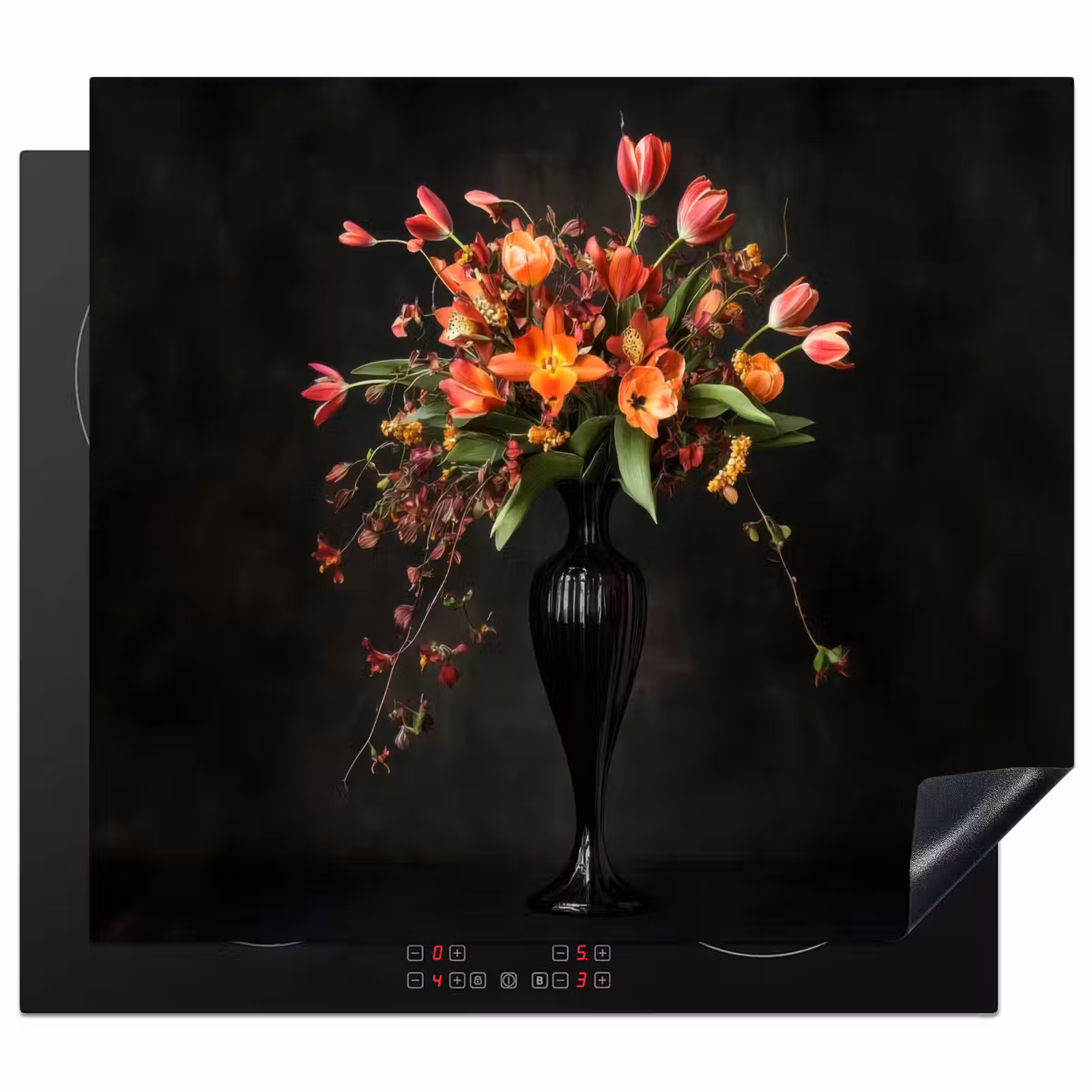 Herdabdeckplatte - Ornamental - Blumenstrauß - Vase — 1