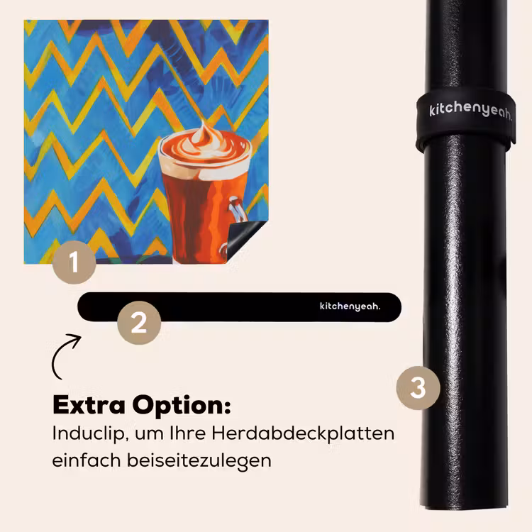Herdabdeckplatte - Becher - Kaffee - Zickzack - Schlagsahne — 8