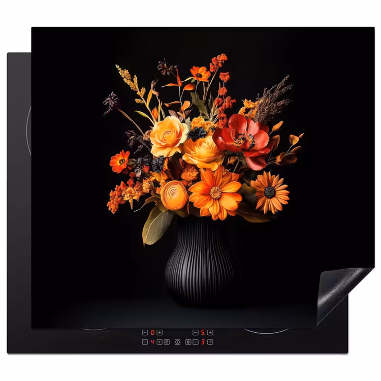 Herdabdeckplatte - Herbst - Blumenstrauß - Orange — 1
