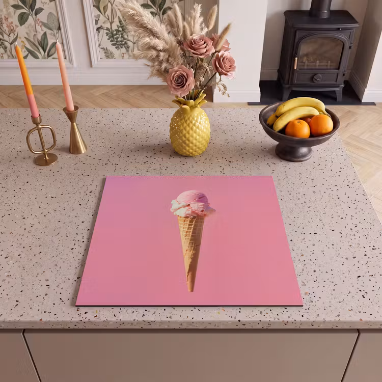 Herdabdeckplatte - Horn - Schaufel Eiscreme - Rosa — 3