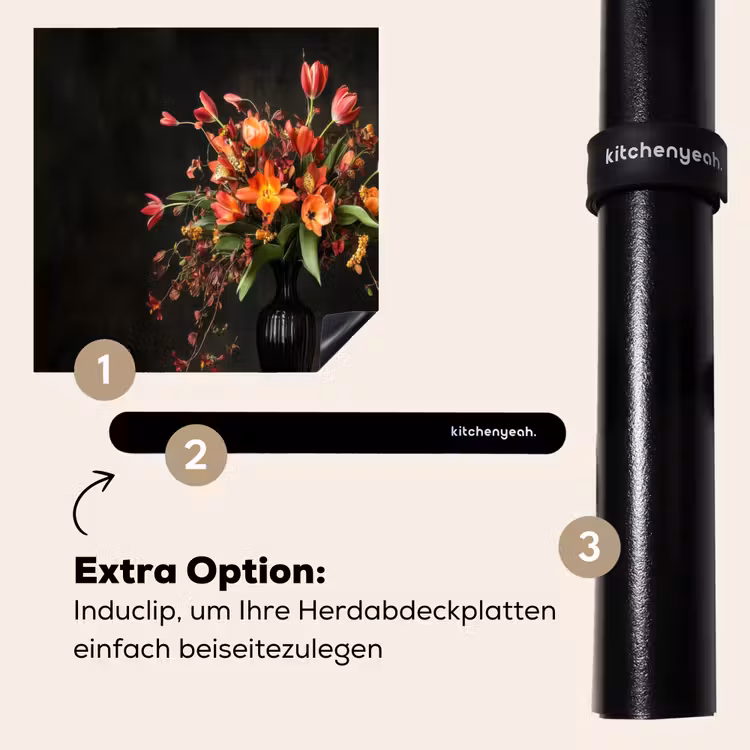 Herdabdeckplatte - Ornamental - Blumenstrauß - Vase — 8