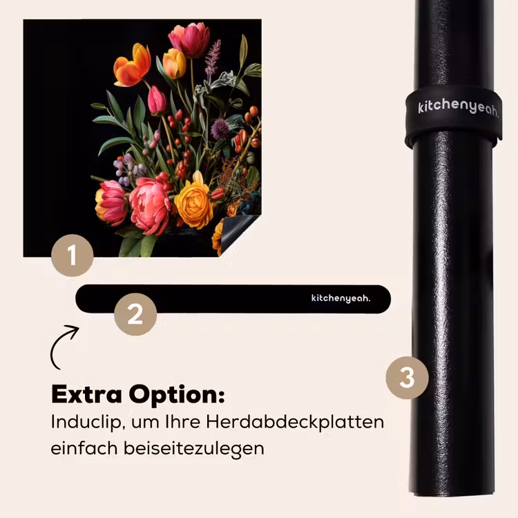 Herdabdeckplatte - Tulpen - Beeren - Blumenstrauß - Vase — 8